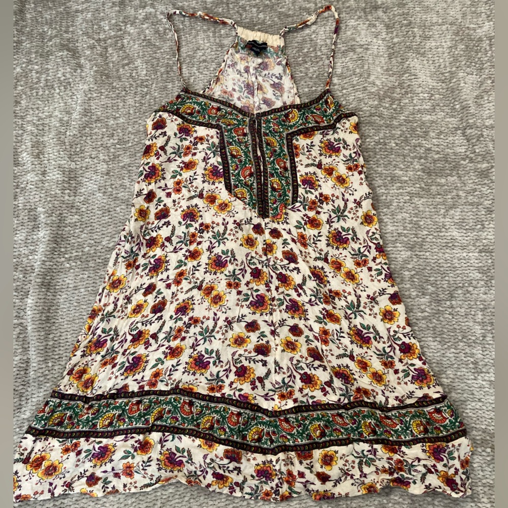 American Eagle Boho Floral Babydoll Tank Top XS Y2K Festival